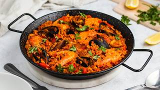 Authentic Spanish Paella Recipe Seafood amp Meat Selection [upl. by Yesor]