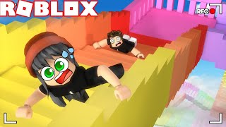 Surviving the RAINBOW STAIRS in ROBLOX [upl. by Atilahs]