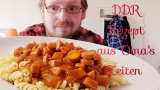 Wurstgulasch mit Nudeln  DDR Rezept aus Omas Zeiten  MUKBANG [upl. by Etnahsal]