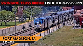 Fort Madison Iowa USA  LIVE RAILCAM  Virtual Railfan [upl. by Yelak]