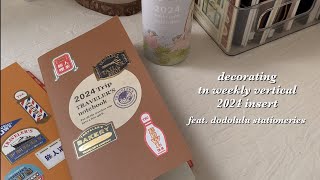 034 decorating travelers notebook 2024 weekly vertical insert feat dodolulu  itsjournal [upl. by Yanaj534]