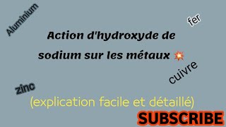 Réactions de quelques métaux avec les solutions acides et basiquesPartie 2 [upl. by Koal]