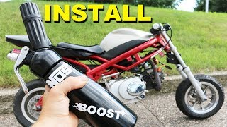 Pocket Bike DOUBLE NOS Kit Install First Test Ride [upl. by Yauqaj]