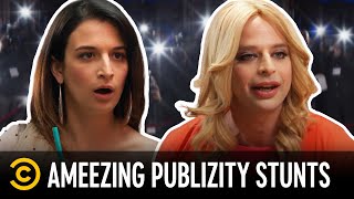 The Top 5 Most Ameezing PubLIZity Stunts feat Jenny Slate amp Seth Rogen  Kroll Show [upl. by Ettelra]