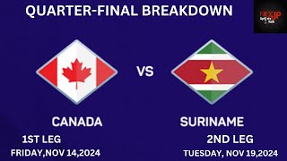 CanMNT VS Suriname  Nov 14th amp 19th QuarterFinal Games Break Down [upl. by Wilscam254]