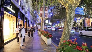 Shanghai Street Nights West Nanjing Road Walking Tour [upl. by Astto]