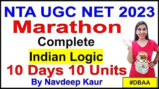 NET JRF 2023  Marathon  Complete Indian logic Paper 1  10 Days 10 Units  By Navdeep Kaur [upl. by Suiram]