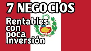 7 NEGOCIOS Rentables en PERU [upl. by Ellebyam]