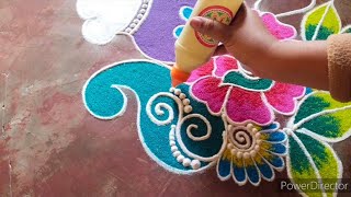 Pongal Pot Rangoli Designs 2023 🌷 Sankranthi Muggulu Designs 🌷 Peacock Rangoli Designs 🌷saptrangi [upl. by Ardnazxela]