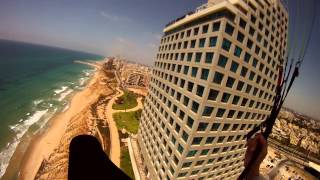 Paragliding over Netanya Israel HD [upl. by Aninep]