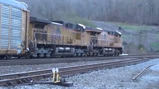 NS 189 loaded racks  mixed freight by Tunnel 25 Oakdale 33024 UP power [upl. by Elmo732]