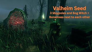 Valheim Seed  3 Maypoles bog witch and bonemass next to each other  GsDVuukdCk [upl. by Aronid]