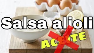 Salsa Alioli SIN ACEITE 😋 en 1 minuto [upl. by Bell851]