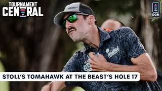 Jared Stoll Breaks Hole 17 at the BEast Again  Tournament Central on Disc Golf Network [upl. by Tace781]