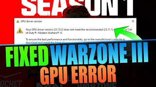 Fix COD Warzone 3 GPU Driver Version Warning Message On PC 2024 [upl. by Samohtnhoj]