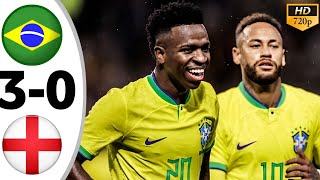 Brasil vs England 30  All Goals amp Highlights 2024 [upl. by Nimajaneb]