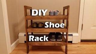 DIY Shoe RackHow I Made a Rusticish Shoe Rack with Leftover Wood woodproject [upl. by Kaja]