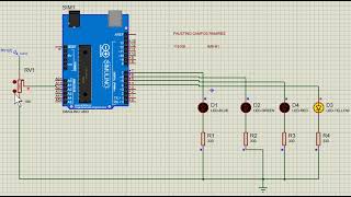 Simulación con Proteus Arduino  potenciómetro  4 leds [upl. by Lorimer]