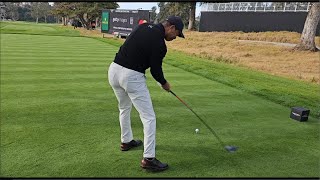 Tiger Woods 2024 Tee shots on 15 16 17 Genesis Invitational [upl. by Enidlarej]