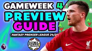 FPL GW4 PREVIEW GUIDE  Fantasy Premier League 2425 [upl. by Moser]