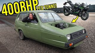 FIRST DRIVE OF THE BIKE ENGINE SWAPPED RELIANT  Motorcycle Engine Swap PT14 [upl. by Eelatan693]