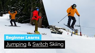 Beginner Learns How to Jump on Skis amp How To Ski Switch [upl. by Johannessen168]