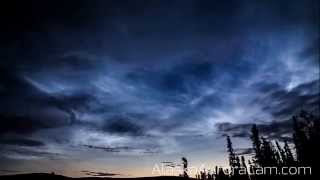 Noctilucent Clouds dancing over Fairbanks Alaska Captured on the Alaska Aurora Webcam [upl. by Eivod]