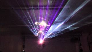 NRG Laser Know How 3W RGB ILDA 30K 3D Laser Beam Light Show Demonstration [upl. by Nnylear]