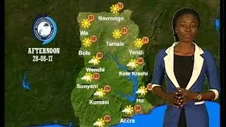 GHANA WEATHER FORECAST FOR 28082017 [upl. by Malchus]