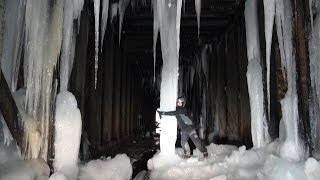 Huge Tunnel Icicle Breaking [upl. by Normak]