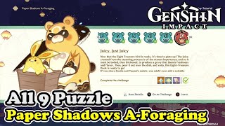 Paper Shadows A Foraging All 9 Puzzle Solution Genshin Impact Lantern Rite 2024 [upl. by Reniti]