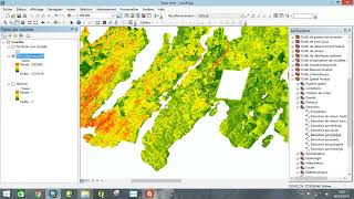 Calcule lindice NDVI en ArcGis حساب مؤشر الاخضرار النباتي [upl. by Mcgray]