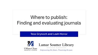 Where to Publish Finding and Evaluating Journals [upl. by Annawat]