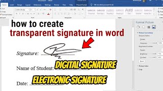 how to create a transparent signature in word [upl. by Waltner]