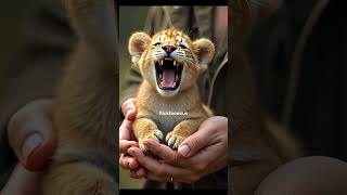 Adorable Lion Cub Drinks Milk and Gives a Tiny Roar  Cutest Moment cutebaby animalcute [upl. by Burgwell]