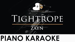 ZAYN  Tightrope  Shortened Piano Karaoke Instrumental Cover with Lyrics [upl. by Birdie]