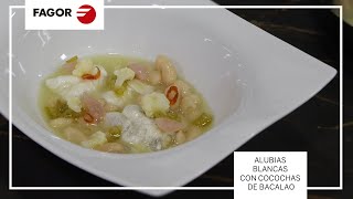 RECETA de ALUBIAS con COCOCHAS de BACALAO en la OLLA a PRESIÓN RAPID EXPRESS de FAGOR [upl. by Skyler]