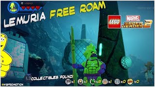 Lego Marvel Superheroes 2 Lemuria FREE ROAM All Collectibles  HTG [upl. by Ecnarual]