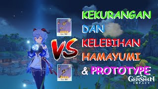 PERBANDINGAN HAMAYUMI DAN PROTOTYPE CRESENT  Genshin Impact weapon Comparisson [upl. by Jennee141]