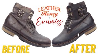 How to Clean Condition and Remove DEEP Scuffs From Leather Boots  Leather Honey Saves You Money [upl. by Attenahs172]