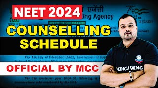 NEET Counseling schedule 2024 AIQ MCC Counselling schedule official By MCC [upl. by Hellman673]