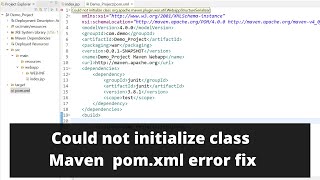 Maven Error Pomxml file Could not initialize class orgapachemavenplugin  Maven plugin error fix [upl. by Plath]