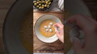 How to make Crispy Kataifi Olives stuffed with Feta Cheese [upl. by Valli]