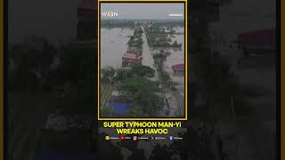 Drone video captures severe flooding caused by super Typhoon ManYi in the Philippines [upl. by Ricarda578]