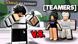 I Destroyed EVERY TEAMER in Roblox The Strongest Battlegrounds [upl. by Aonehc532]