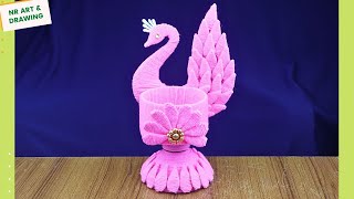 Innovative DIY Peacock Design Showpiece Making Ideas For Home Decoration  Best out of waste [upl. by Allehs154]