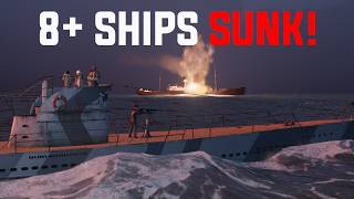 Sinking 8 Ships in ONE DAY with Type II Uboat [upl. by Arabelle445]