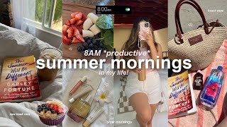 8am summer morning routine🌸 productive amp peaceful beach days cooking at home amp slow mornings [upl. by Wyly]