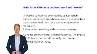 What is the difference between a word and a lexeme Advanced [upl. by Eiclehc]