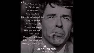 Jacques Brel  Ne me quitte pas Translated to English [upl. by Hilaire]